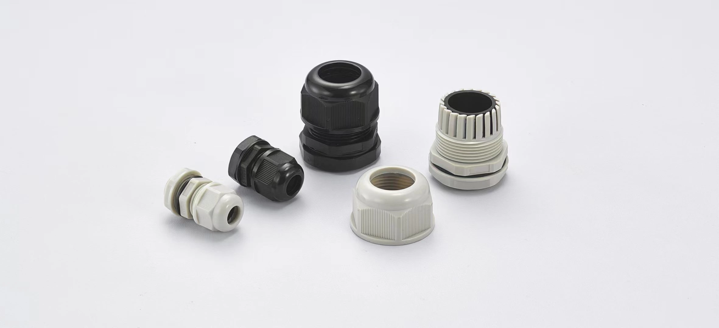 Plastic Nylon Cable Gland Metric Thread Type Waterproof Black and white Color