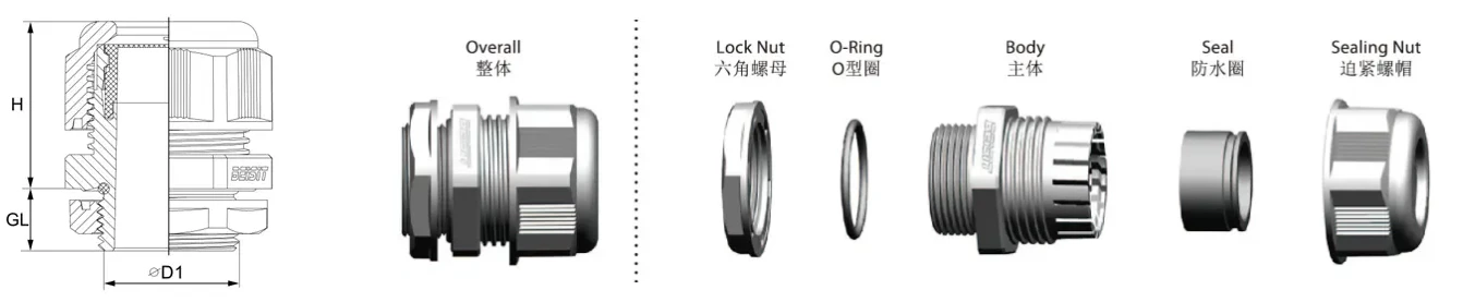 Metal cable gland reducer PG Thread Cable Gland Reducer And Enlarger metal connector metal joints PG48 PG36 PG29 PG21 PG13.5