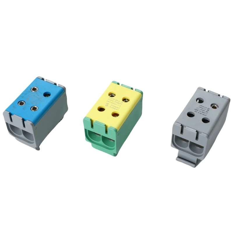 SOT5-35-2 Large Power Distribution Electric Copper Din Rail Busbar Screw Connection Terminal Blocks 2*50mm2